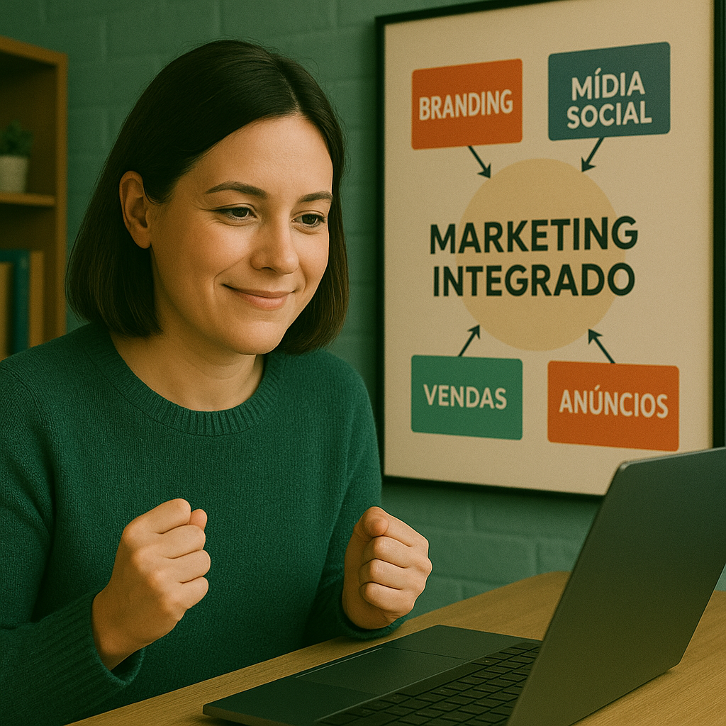 pessoa vibrando pelo marketing integrado